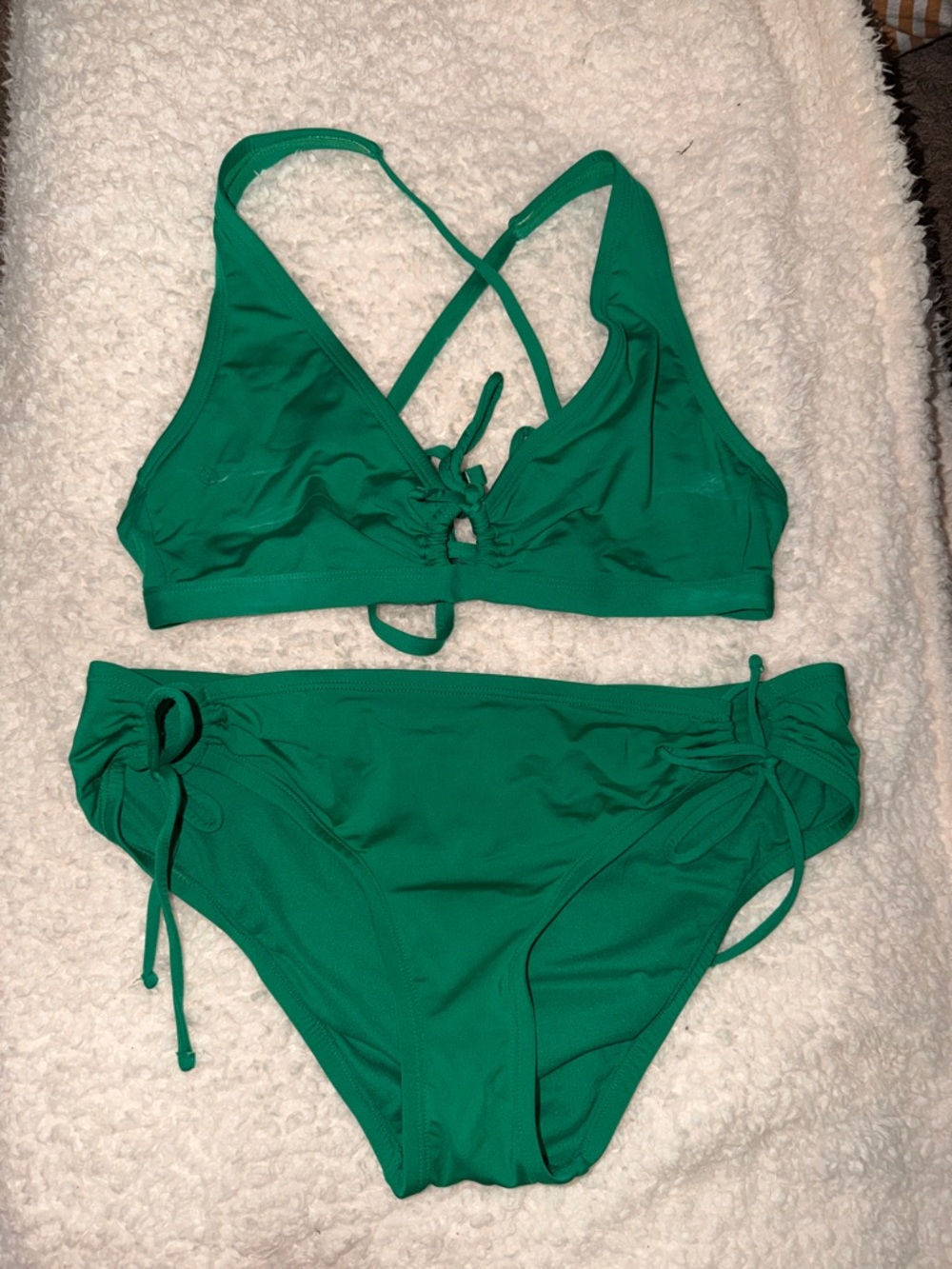 Kona Sol Green Tie-Back Bikini Set